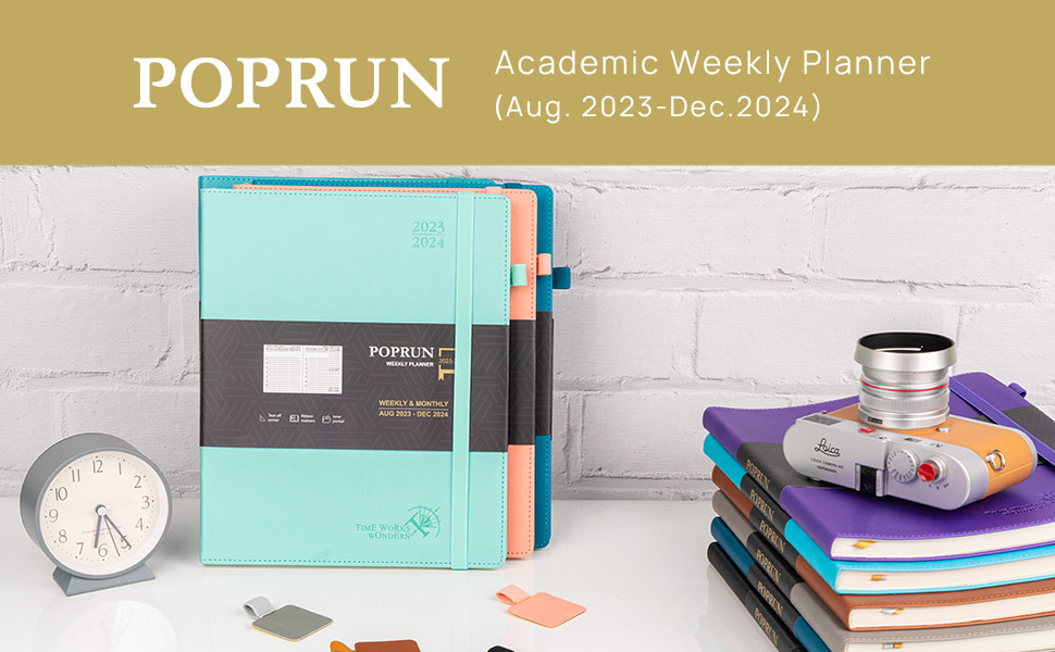 2024 Large Academic Weekly Year Planner 100GSM Ivory Paper Black Color