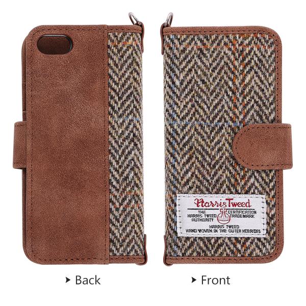 Quality Leather Harris Tweed Phone Case Flip Folio Magnetic Clasp IPhone 5/5s/Se for sale