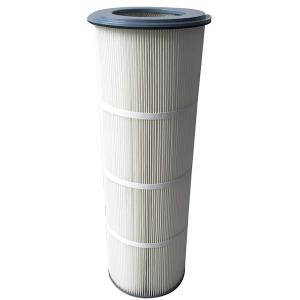 China Fiberglass 0.5um Industrial Dust Collector Cartridge Filters Cellulose Polyester Filter on sale