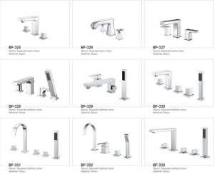 China Modern Pretty Bathroom Accessories Deck Mounted Brass Bathroom Faucets on sale