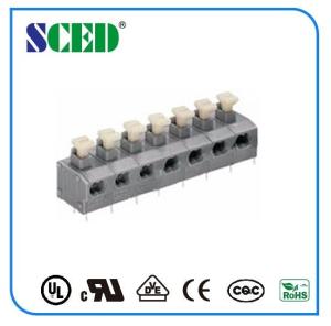 Buy cheap 7.62mm Center Spacing Screwless Terminal Block Grey Spring Brass product