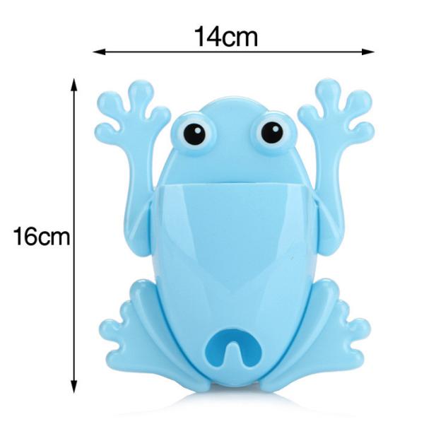 Colorful Frog Plastic Draining Rack , Silicone Plastic Toothbrush Holder