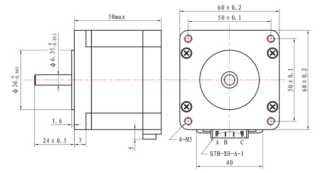 CNC Closed Loop Stepper Motor With Encoder 800mN.M NEMA 24 3 Phase 1.5A