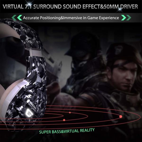 Noise Cancelling 2.2m Onikuma K5 Camouflage Gaming Headset
