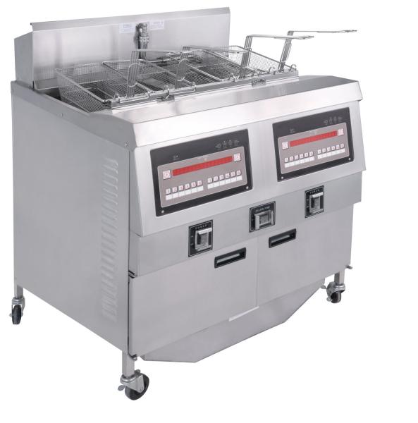 Digital Computer Panel Two Pots Four Baskets Automatic Deep Fryer Machine GAS