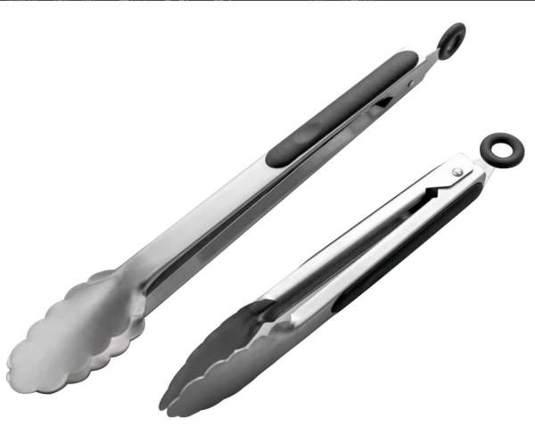 Stainless Steel Kitchen Tongs 9"And 12" Set, With Silicone Handles