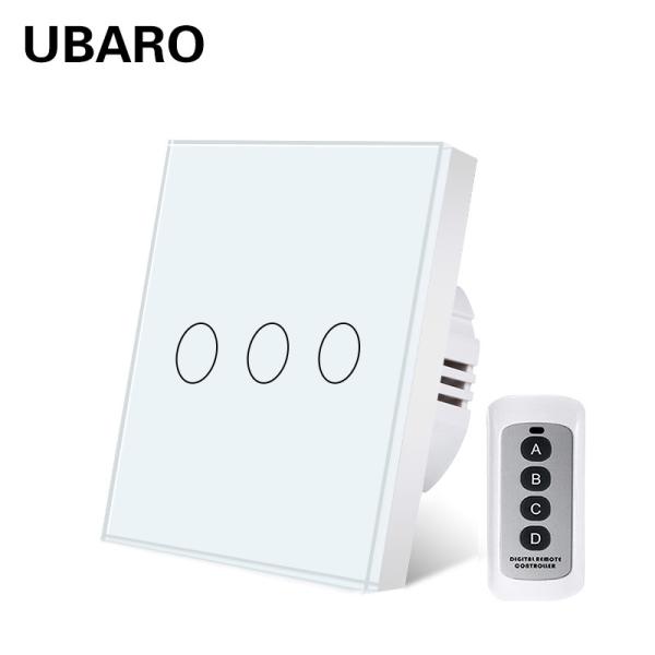 Quality Smart Home White Tempered Glass Panel Wireless Remote Switch Controllable Remote Wall Switch 0 - 20 Meters for sale