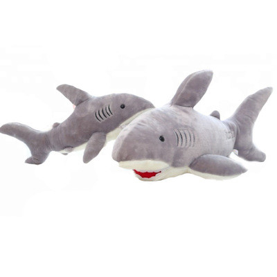 Decorative Giant Shark Doll Customized Color Short Velboa Material 19 Inch