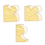 Three Types TCT Corner Beading Bits A/B/C Edge Forming Cutters For Millwork
