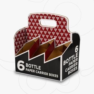 Buy cheap Varnishing 6 Bottle Carrier Cardboard TakeAway Pantone Corrugated Boxes Printing product