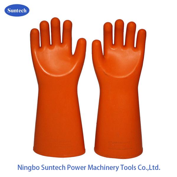 Quality Straight Cuff Rubber Latex 35KV Insulating Electric Gloves for sale