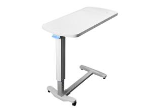 China Movable Plastic Medical Overbed Table With Height Ajustable For Hospital Patient Use on sale