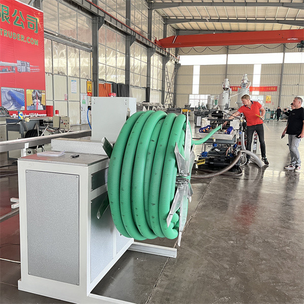 HDPE / UPVC Corrugated Pipe Making Machine Double Wall Flexible Plastic Pipe Extruder