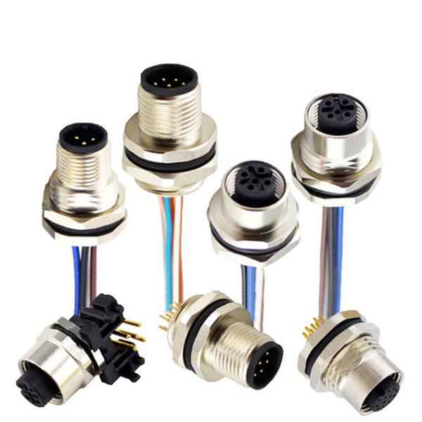 5pin 8pin M12 Circular Straight angle Wire Cable assembly Male Female connector for PCB CCTV camera automative