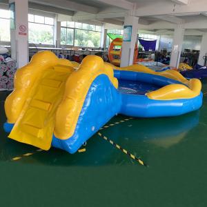 China Kids Inflatable Deep Square Swimming Pool Blue And Yellow Color on sale