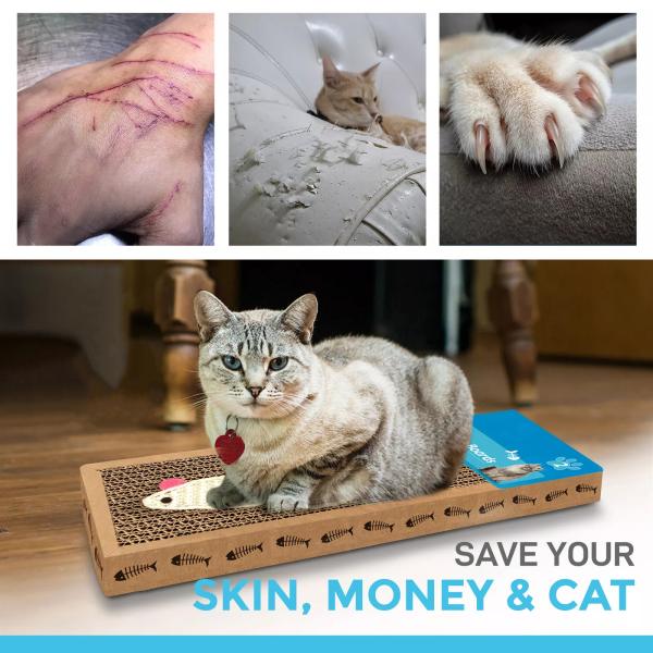 Source factory 2pk Cat Scratcher Pads | Kitten Scratching Board Mat Cardboard Bed Pet Play Toy