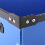 Strong Frame Reusable Plastic Shipping Boxes Black Blue Plastic Crate Container