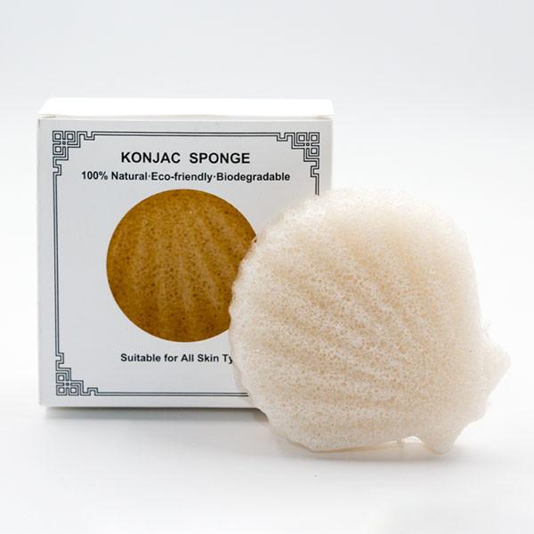 Quality 70*70*38mm Eco Friendly Shell Shaped Sponge Konjac Soft Facial Cleansing Sponge for sale