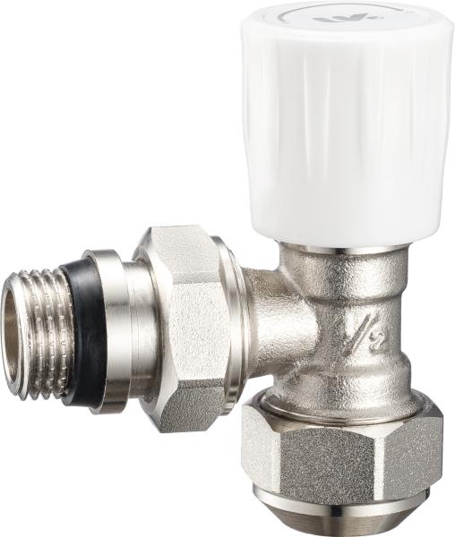 Quality 4303 Multi-turn Brass Angle TRV Valve Radiator Supply Valve DN15 Nickel Plated w/ AL-PL Adapter x Flexible Male Nipple for sale