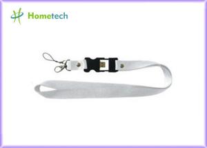 China White Customize Lanyard USB Flash Drives High Capacity File Transfer on sale