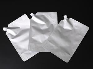Custom Printed Aluminum Foil Pouches Upright Red / White Wine Resealable Spout Pouch