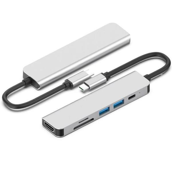 Quality Usb Multiport 6in1 Docking Station Displayport Hub For Chromebook PD77W SD/TF Reader for sale