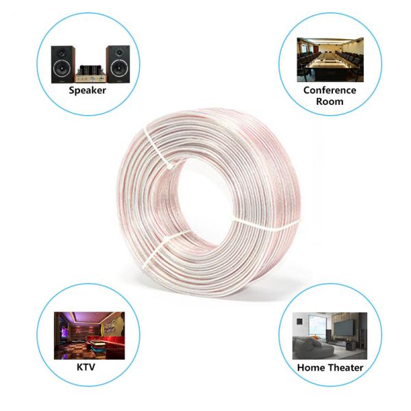 Broadcast Engineering Shielded Speaker Cable , Stranded Copper Speaker Cable 2 Core 1.5mm-6mm