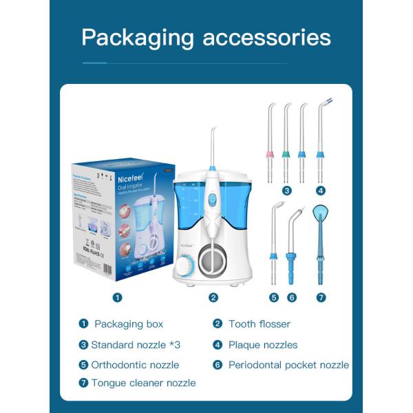 Teeth Whitening Countertop Water Flosser 600ml Electric Jet