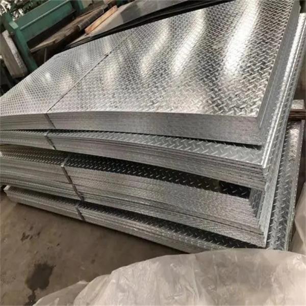Quality Embossed Galvanized Steel Sheets GI Plates Antiskid Patterns ASTM 1250*6000mm 1.8mm for sale