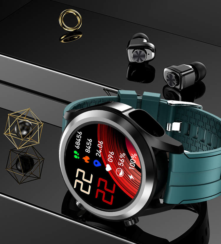 350mAH SpO2 Smart Watch With Earbud Inside Bluetooth Music Play