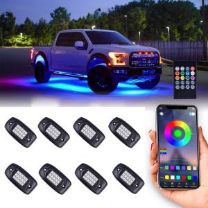 China 5050 Truck Wireless RGB Rock Lights With Lithium Ion Batteries on sale