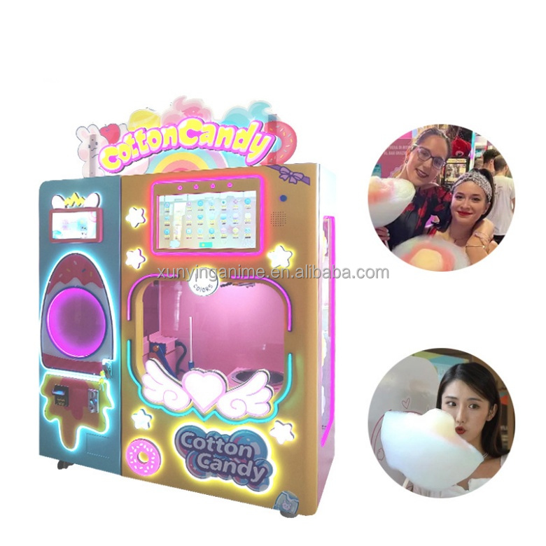Customized Automatic Mini Cotton Candy Machine Vending Plastic Material
