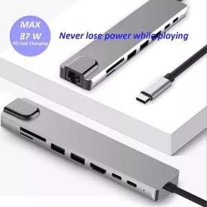 8in1 Multiple Hdmi Docking Station RJ45 3.0 Usb C Laptop Hub