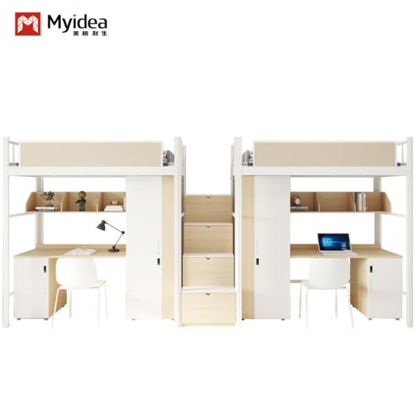Quality Contemporary Bunk Bed With Desk For School Dormitory Furniture Support customization for sale