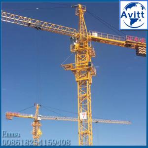 China Qtz63 5510 Topkit Tower Crane Specification 55M Working Jib Length 6tons Load on sale