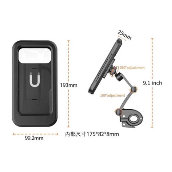 360 Rotation Waterproof Bike Phone Holder Case Handlebar Mobile Phone Stand Holder
