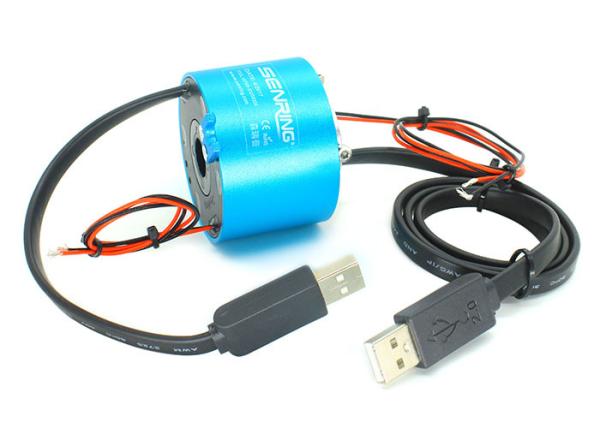Quality Single Channel USB2.0 IEEE1394 Electrical Separate Slip Ring Assembly 56mm for sale