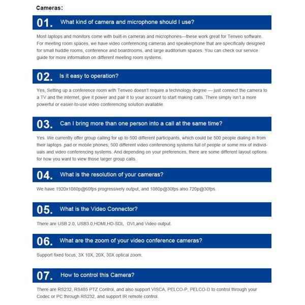 High Quality 20X Optical Zoom Full HD 1080P PTZ USB Video Conference Camera