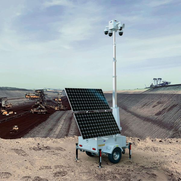 Automatic Lifting Mast Solar Light Tower Durable Using Portable Generator Light Tower