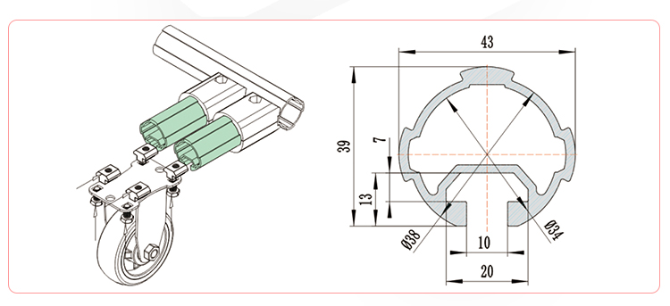 T - Groove Aluminium Alloy Wire Rod / Workshop Anti Static Pipe DY43-02A 6063