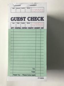 Buy cheap Fast selling single part Green color guest check docket books waitor pads CT-G3616 for restaurant product