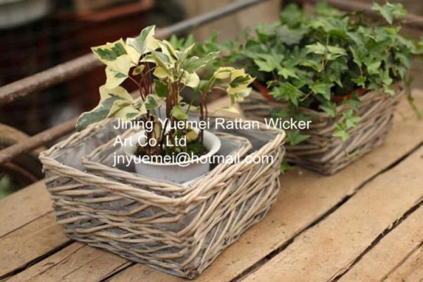 Quality 2016 new style wicker garden baskets willow garden basket square shape for sale