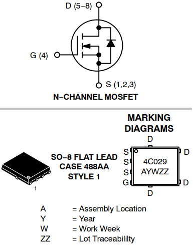NTMFS4C029NT1G Integrated Circuit Chip 30V 15A MOSFET N Channel Transistor 5-DFN