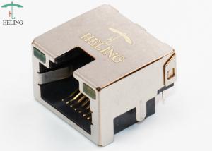 Buy cheap Female Right Angle RJ45 Connector With LED Pipe Latch Up Seeking PCB Thru - Hole Type product