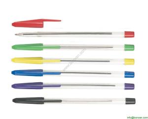 simple ball point pen in color barrel for school use,long writing length