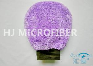 China Plush Fleece Microfiber Car Cleaning Mitt / Microfibre Super Mitt 100% Handmade on sale