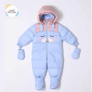 China Bilemi 90% Newborn Romper Outdoor Long Sleeve Hooded Sky blue Caramel Pink Snow Personalised Girl Baby Winter Jumpsuit on sale