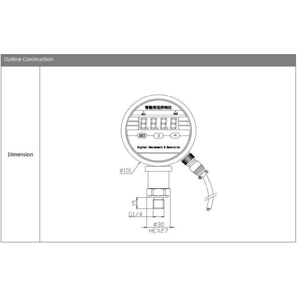 BPZK01 Stainless Steel Pressure Switch Electronic Digital Pressure Gauge For Process Control