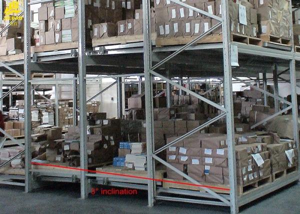 Quality Q235 Steel Double Deep Pallet Racking , Galvanized Push Back Racking for sale