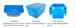 Buy cheap Logistic Warehouse Storage Containers Stackable Plastic Crates With Lids product